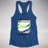 Agender Pride Flag Ripped Reveal Racerback Tank - Royal
